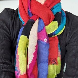 kate spade Multicolor Red Blue Purple Scarf